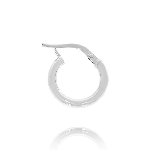 9ct White Gold Silver Filled Hoop Earrings