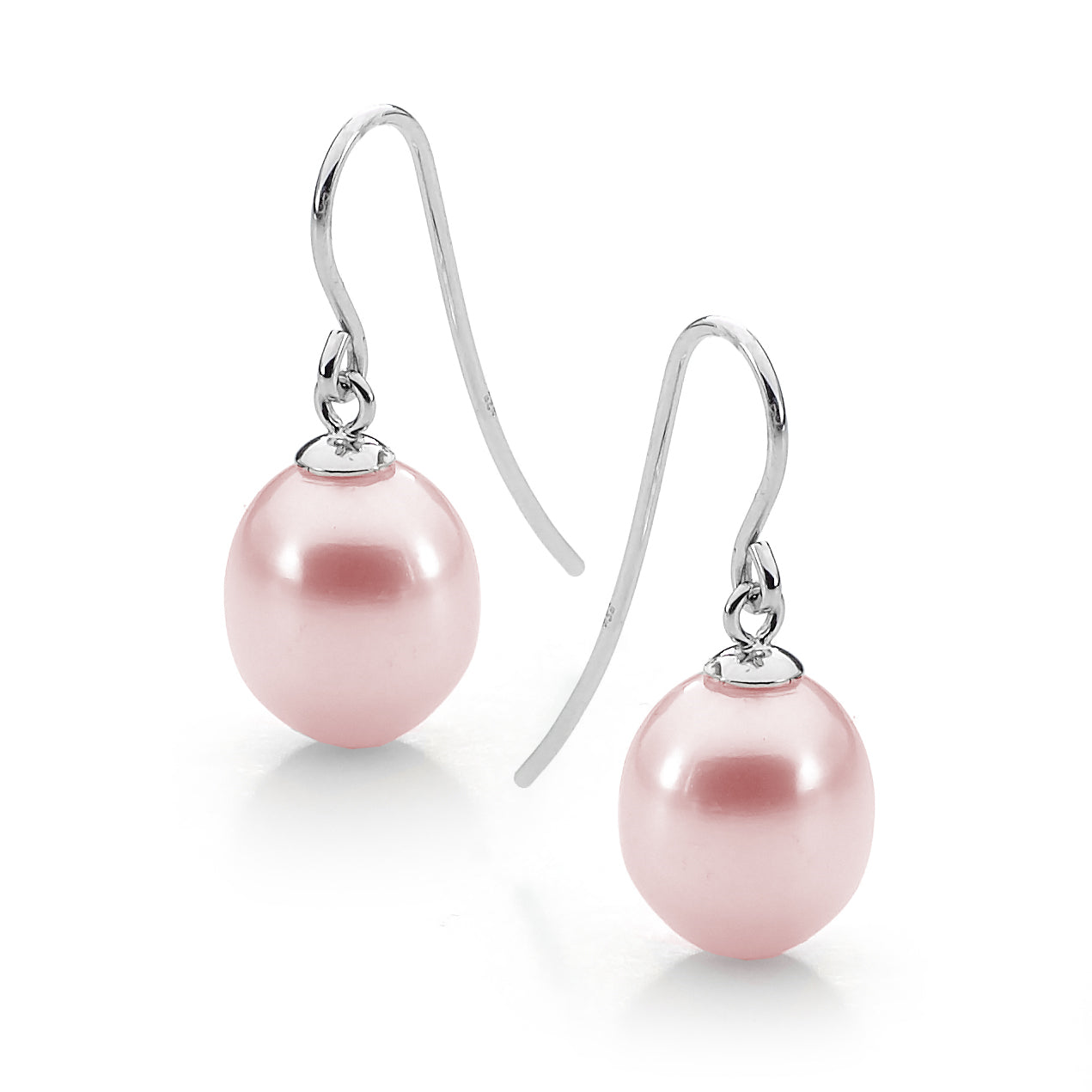 IKECHO Sterling Silver Pink Freshwater Pearl Shephard Hook Earrings