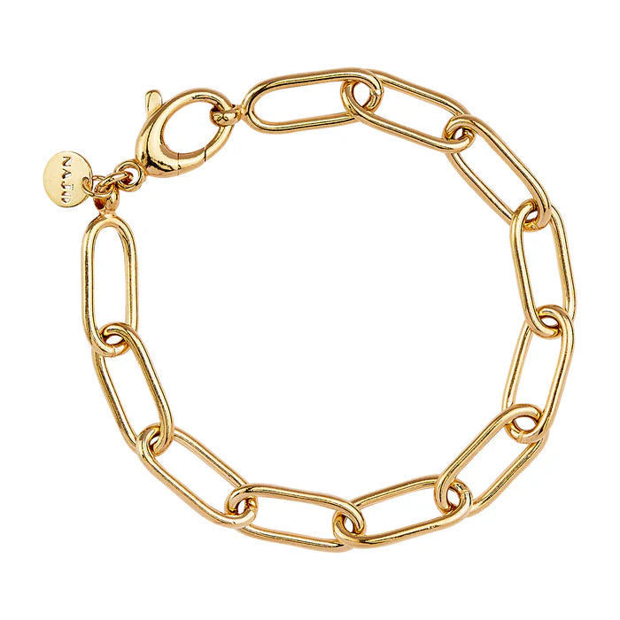 Najo Vista Large Link Bracelet (20 cm) - Yellow Gold