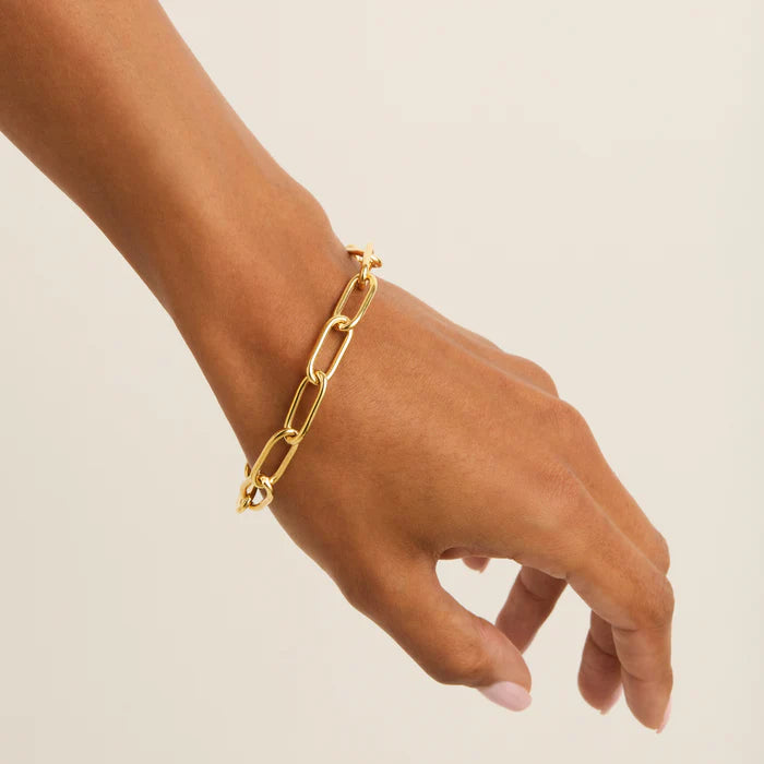 Najo Vista Large Link Bracelet (20 cm) - Yellow Gold