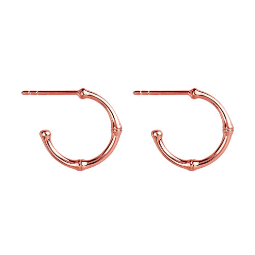 NAJO Bamboo Small Rose Gold Stud Hoop Earring