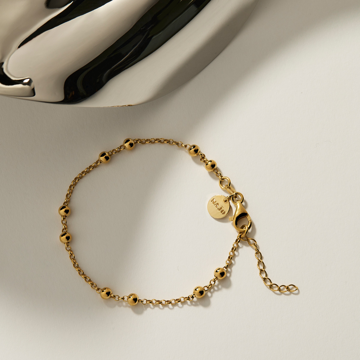 Najo Mattina Single Bracelet - Yellow Gold (18.5cm + 3cm ext)