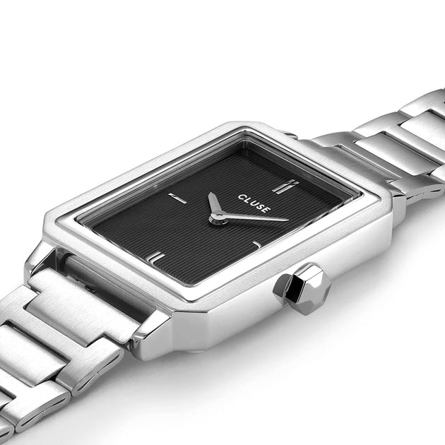 CLUSE Fluette Stell Black Silver Watch