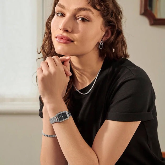 CLUSE Fluette Stell Black Silver Watch