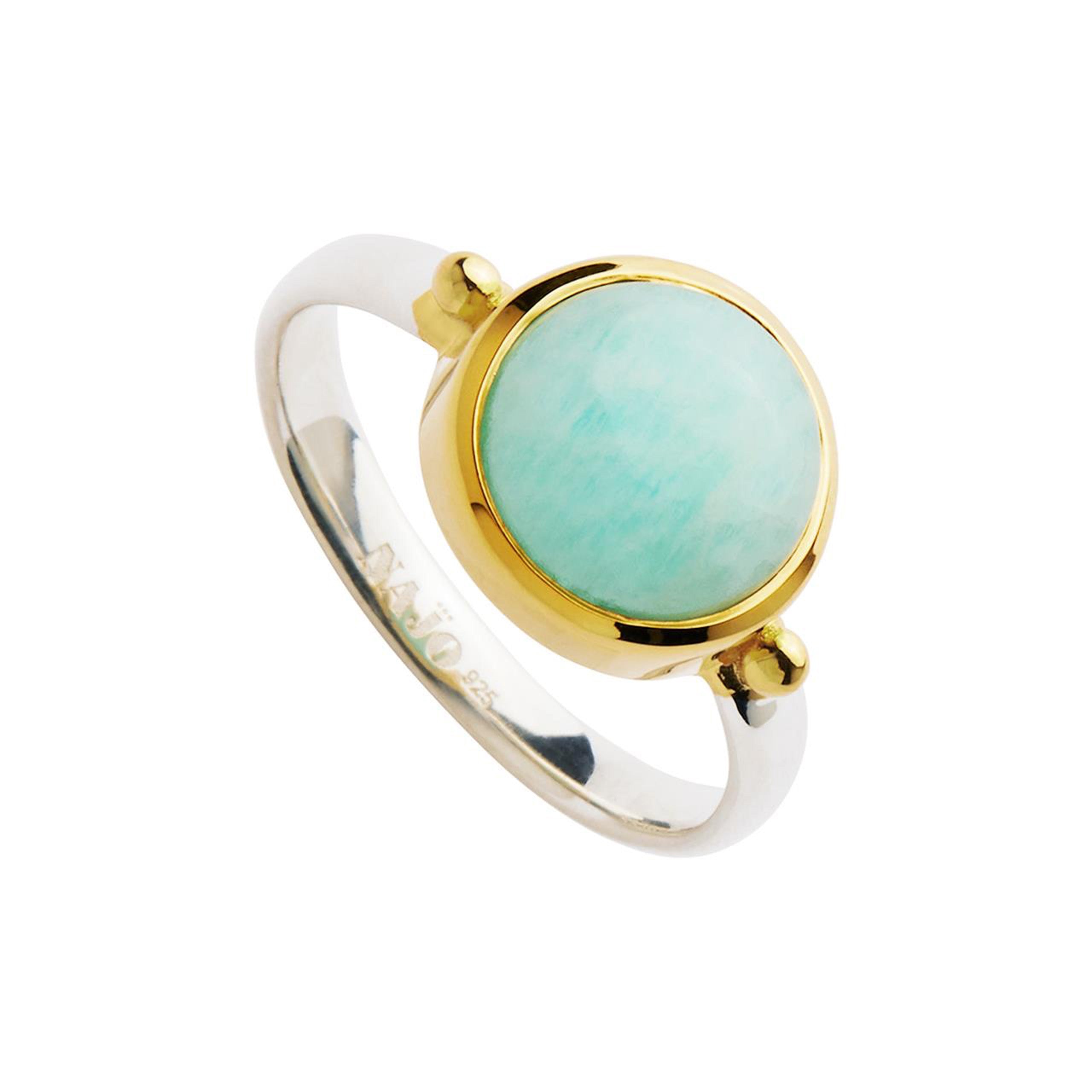 Najo Azzurro Amazonite Sterling Silver & Gold Tone Ring - Medium
