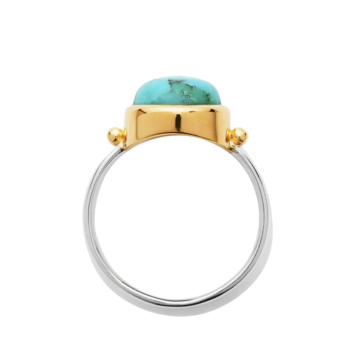 Najo Azzurro Amazonite Sterling Silver & Gold Tone Ring - Medium
