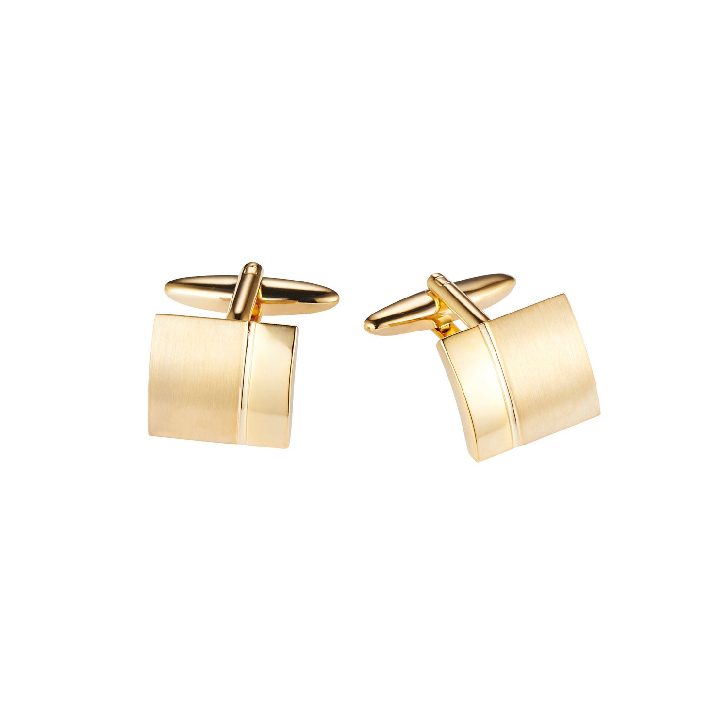Cudworth Polished & Brushed Yellow Gold Plated Cufflinks