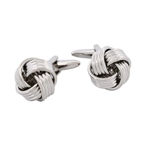 Cudworth Rhodium Plated Knot Cufflinks