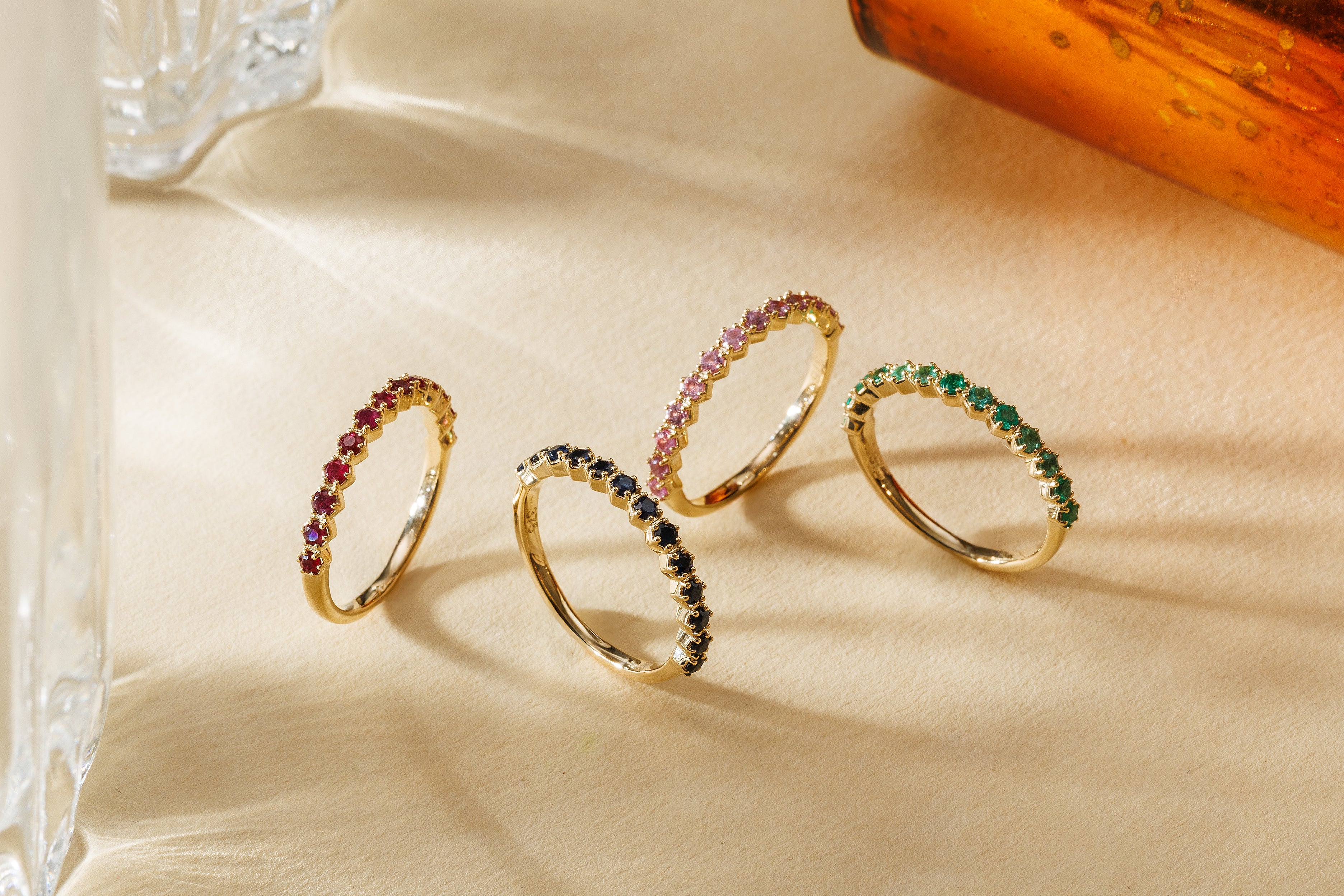 9ct Yellow Gold Natural Yellow Sapphire Stacking Ring