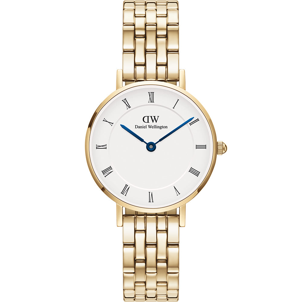 Daniel Wellington Petite Roman Numerals 5-Link Gold Watch