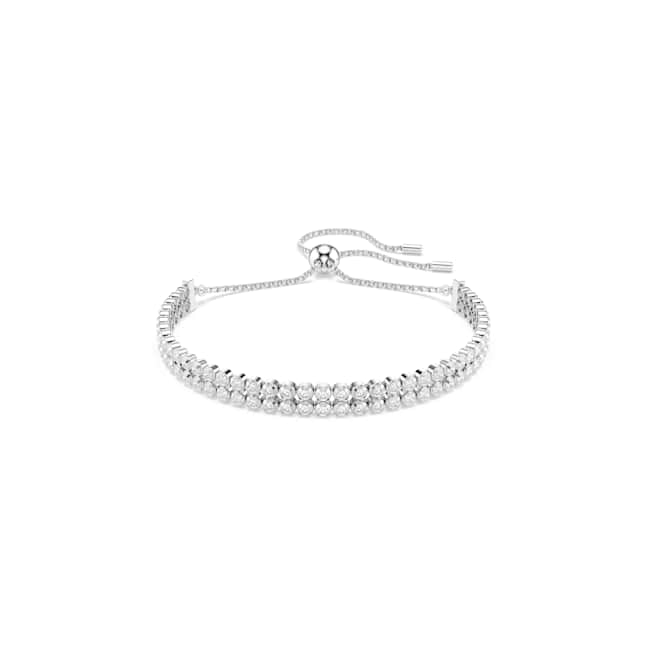 Swarovski Matrix bracelet – Round cut, White, Rhodium plated