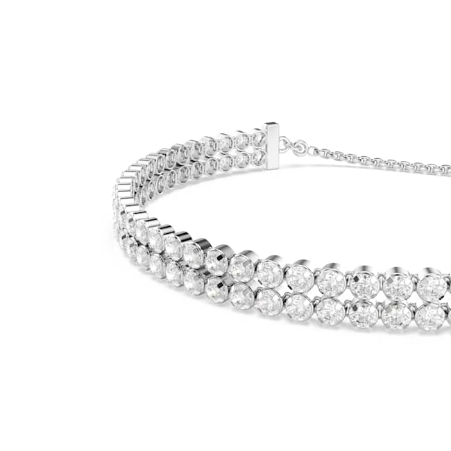 Swarovski Matrix Bracelet – Round cut, White, Rhodium plated