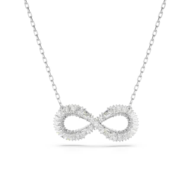Swarovski Hyperbola Pendant Infinity – White, Rhodium plated