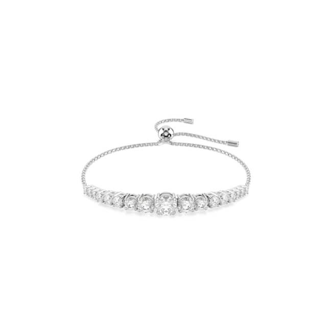 Swarovski Matrix bracelet – Gradient of round cuts, White, Rhodium plated