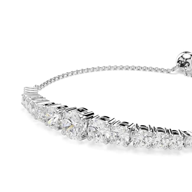 Swarovski Matrix Bracelet – Gradient of round cuts, White, Rhodium plated