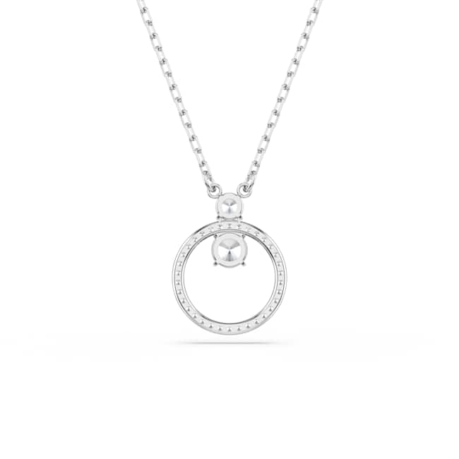 Swarovski Constella Pendant – Pavé, Round cut, White, Rhodium plated