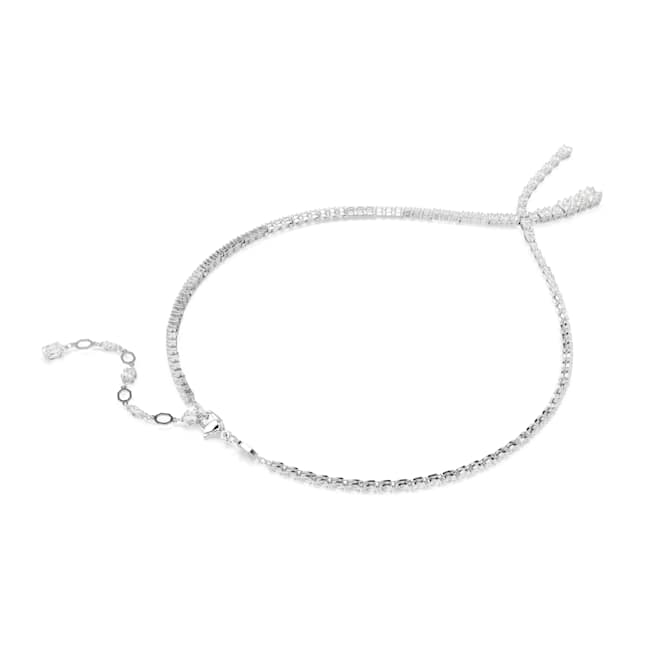 Swarovski Matrix Y Necklace – Mixed cuts, White, Rhodium plated