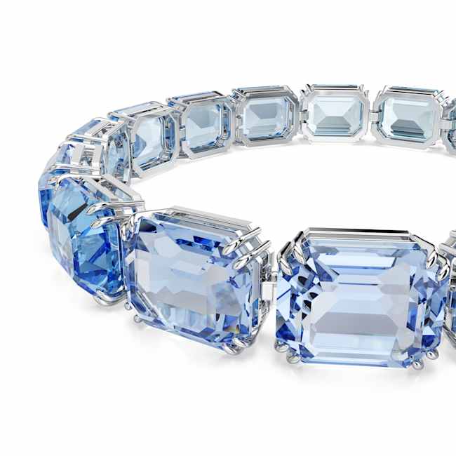 Swarovski Millenia Bracelet – Octagon cut, Color gradient, Blue, Rhodium plated