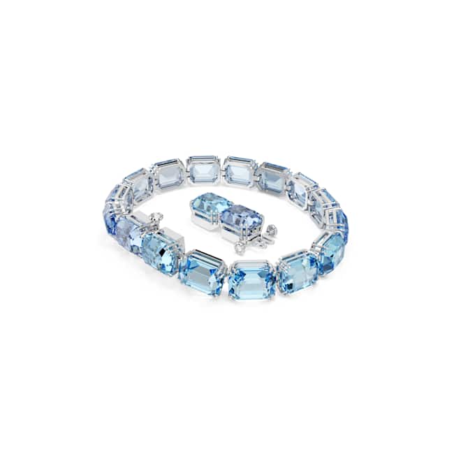 Swarovski Millenia Bracelet – Octagon cut, Color gradient, Blue, Rhodium plated