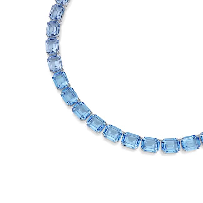 Swarovski Millenia Necklace – Octagon cut, Colour gradient, Blue, Rhodium plated