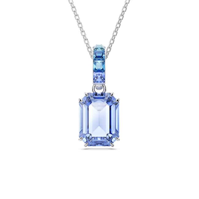 Swarovski Millenia Pendant – Octagon cut, Blue, Rhodium plated
