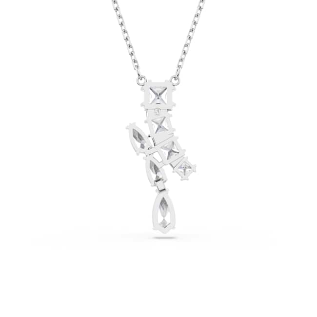 Swarovski Matrix Pendant – Mixed cuts, White, Rhodium plated