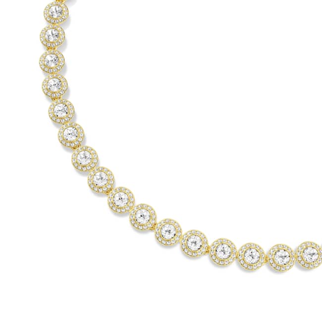 Swarovski Una Angelic Necklace – Round cut, White, Gold-tone plated
