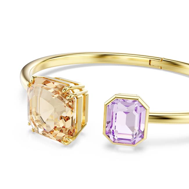 Swarovski Millenia Bangle – Octagon cut, Multicolored, Gold-tone plated