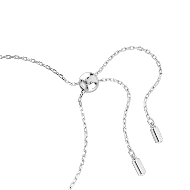 Swarovski Matrix Bracelet – Baguette cut, Knot, White, Rhodium plated