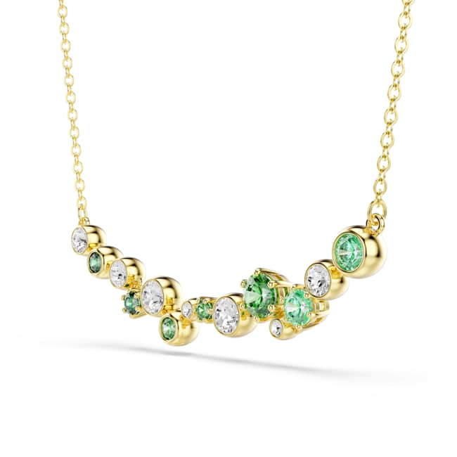 Swarovski Constella Necklace – Mixed cuts, Green, Gold-tone plated