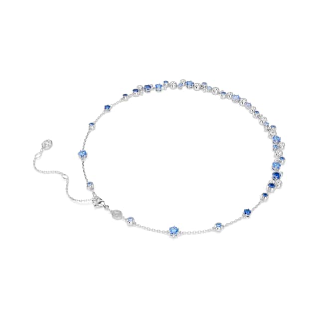 Swarovski Constella Necklace – Mixed cuts, Blue, Rhodium plated