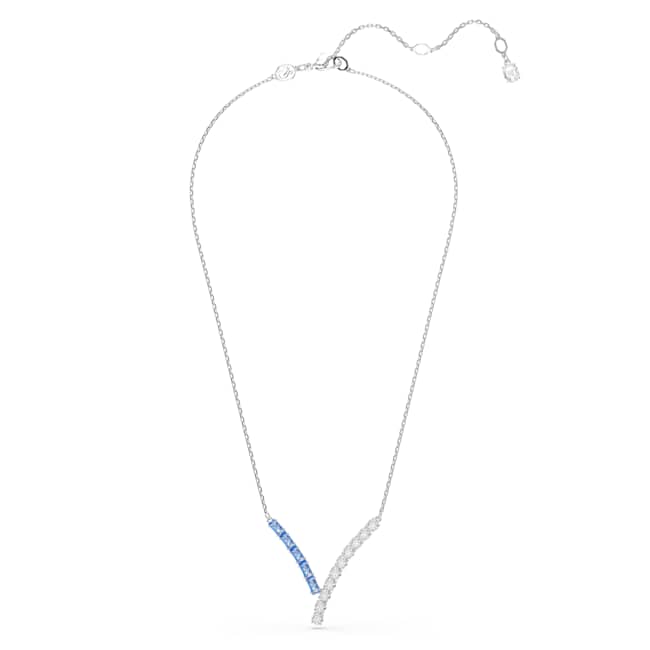 Swarovski Matrix Pendant – Mixed cuts, Blue, Rhodium plated