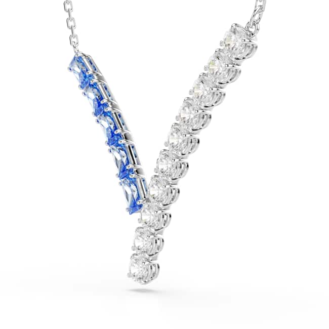 Swarovski Matrix Pendant – Mixed cuts, Blue, Rhodium plated