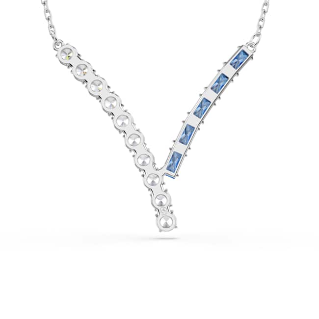 Swarovski Matrix Pendant – Mixed cuts, Blue, Rhodium plated