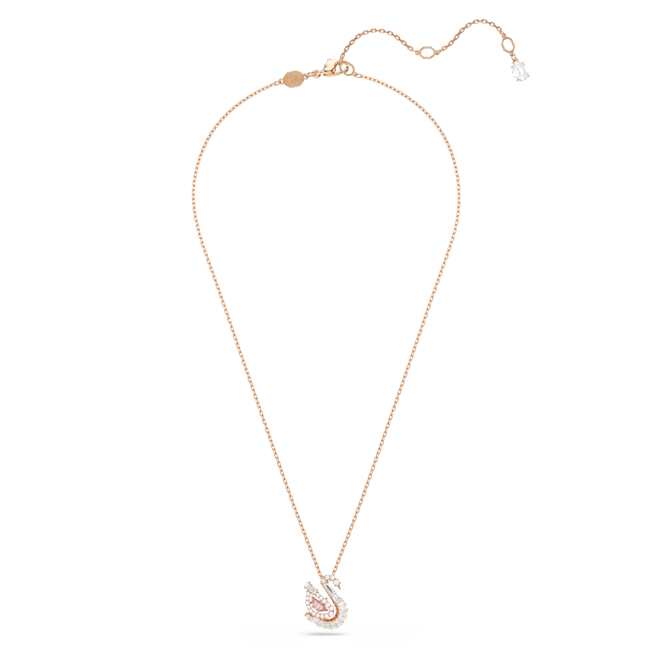Swarovski Swan Pendant – Mixed cuts, Swan, Pink