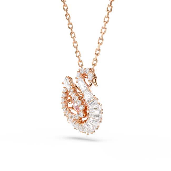 Swarovski Swan Pendant – Mixed cuts, Swan, Pink