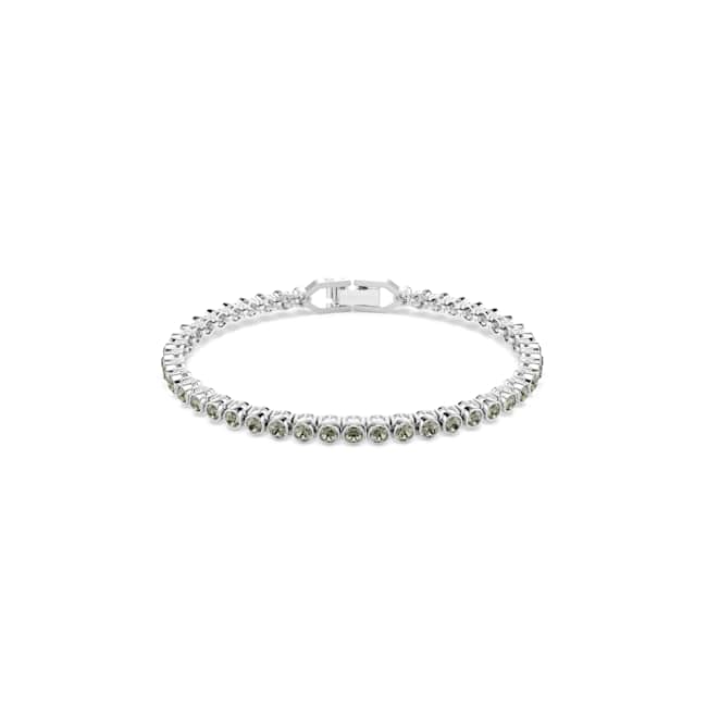 Swarovski Imber Emily Tennis bracelet – Round cut, Black, Rhodium plated