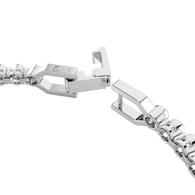 Swarovski Imber Emily Tennis Bracelet – Round cut, Black, Rhodium plated