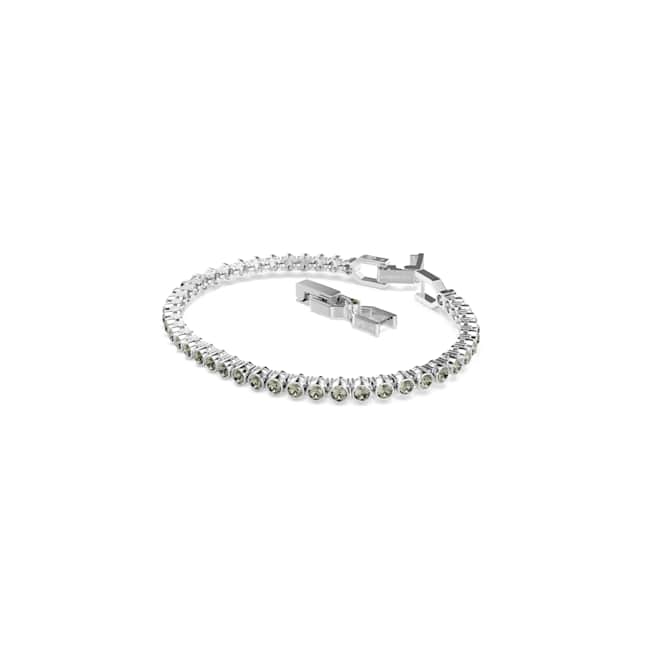 Swarovski Imber Emily Tennis Bracelet – Round cut, Black, Rhodium plated