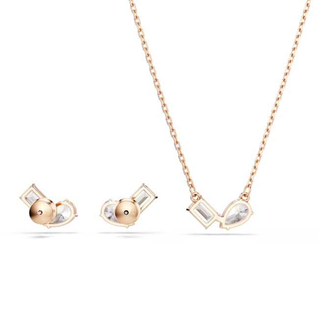 Swarovski Mesmera Set – Pear cut, Octagon cut, White, Rose gold-tone plated