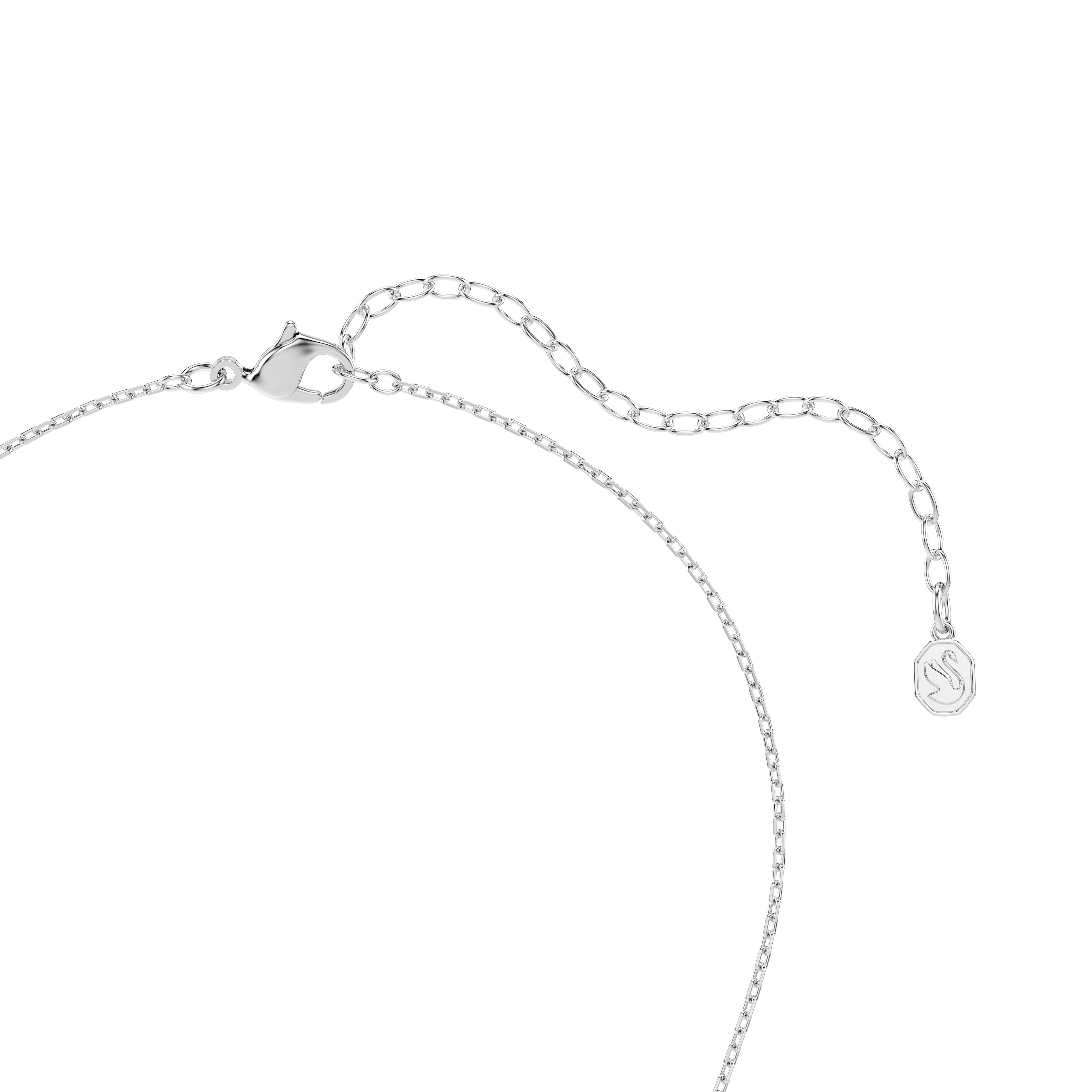 Swarovski Symbolica Pendant – Crystal pearl, Round cut, Pavé, Horse shoe, White, Rhodium plated