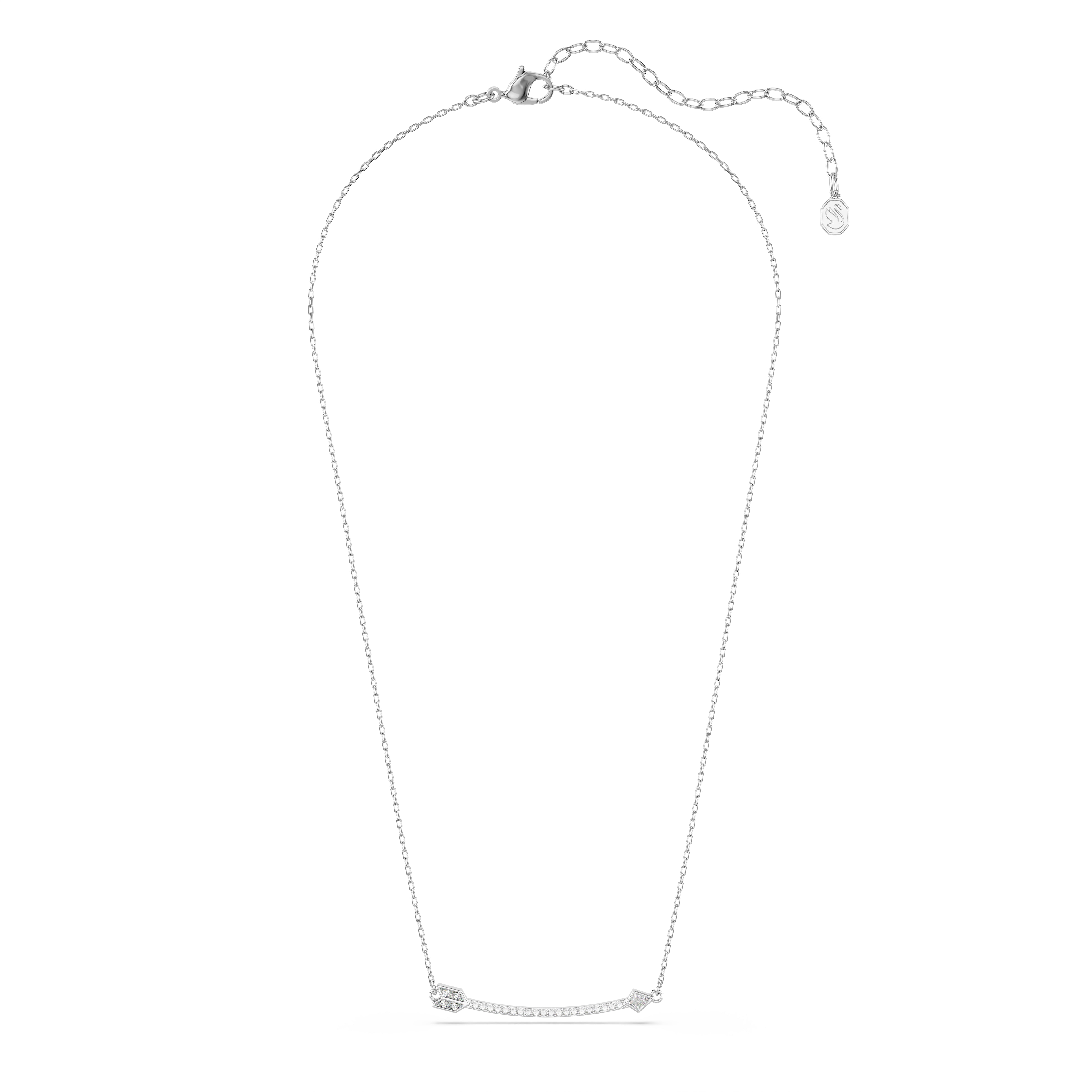 Swarovski Idyllia Pendant – Mixed cuts, Arrow, White, Rhodium plated