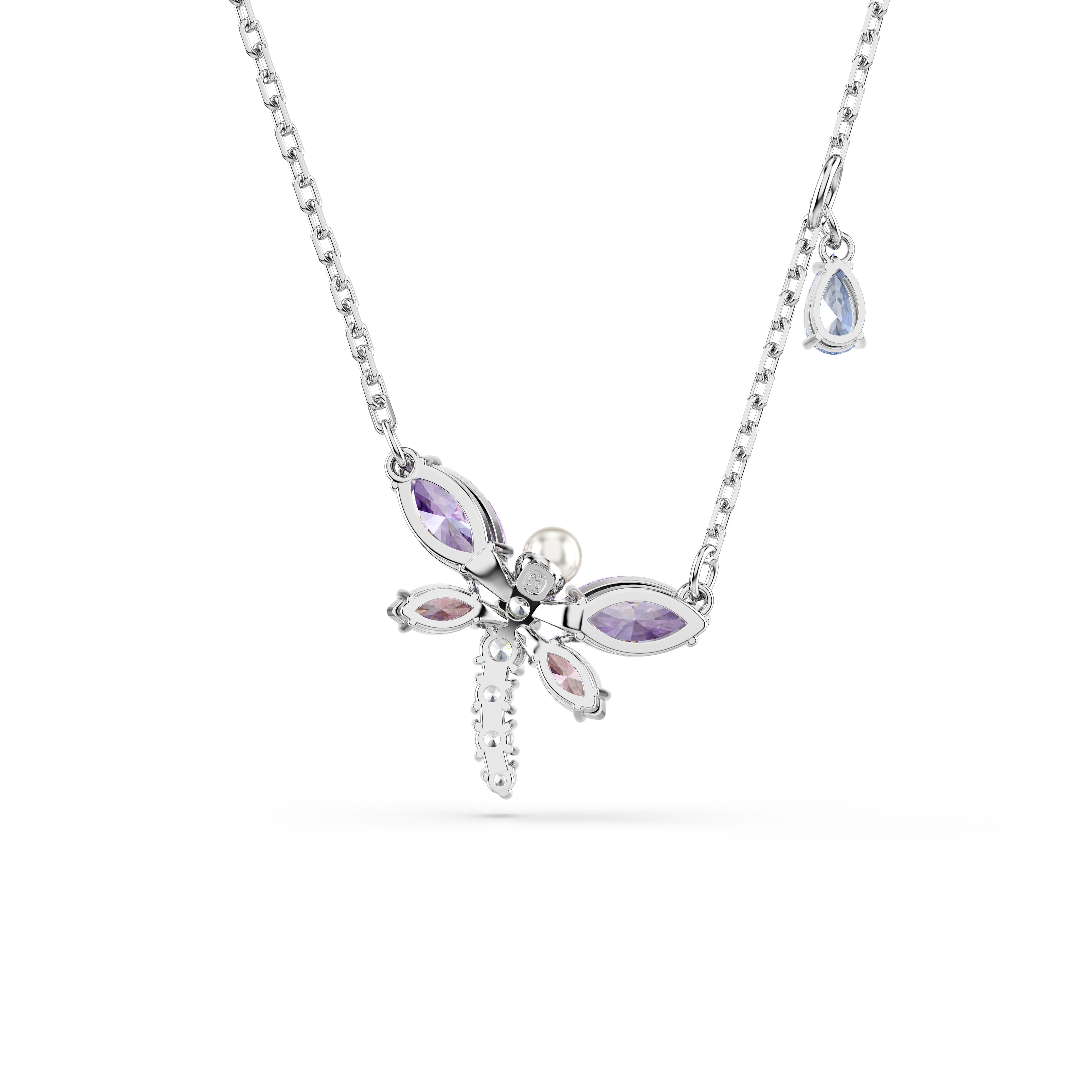 Swarovski Ariana Grande x Swarovski Pendant – Mixed cuts, Dragonfly, Multicolored, Rhodium plated