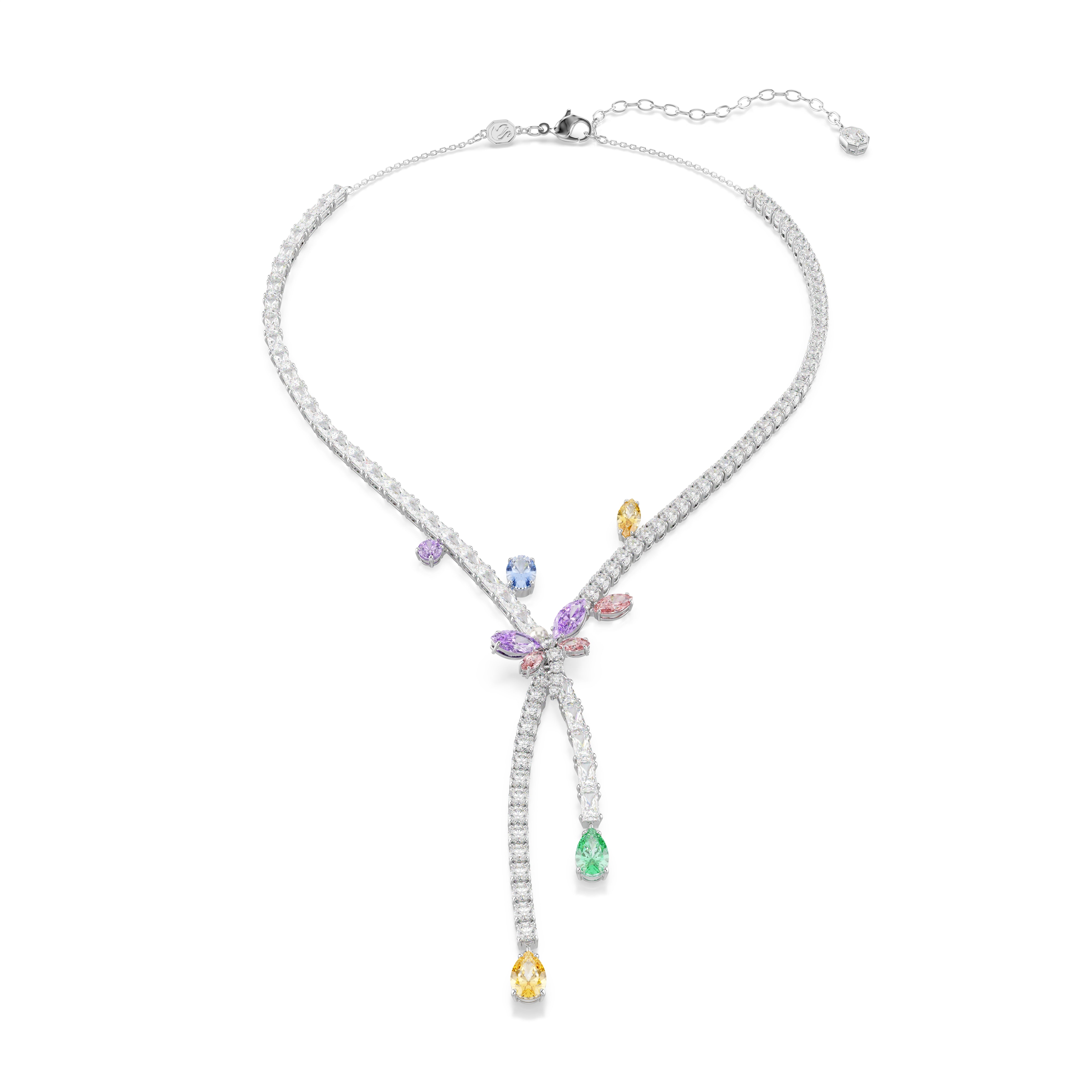 Swarovski Ariana Grande x Swarovski necklace – Mixed cuts, Dragonfly, Multicolored, Rhodium plated