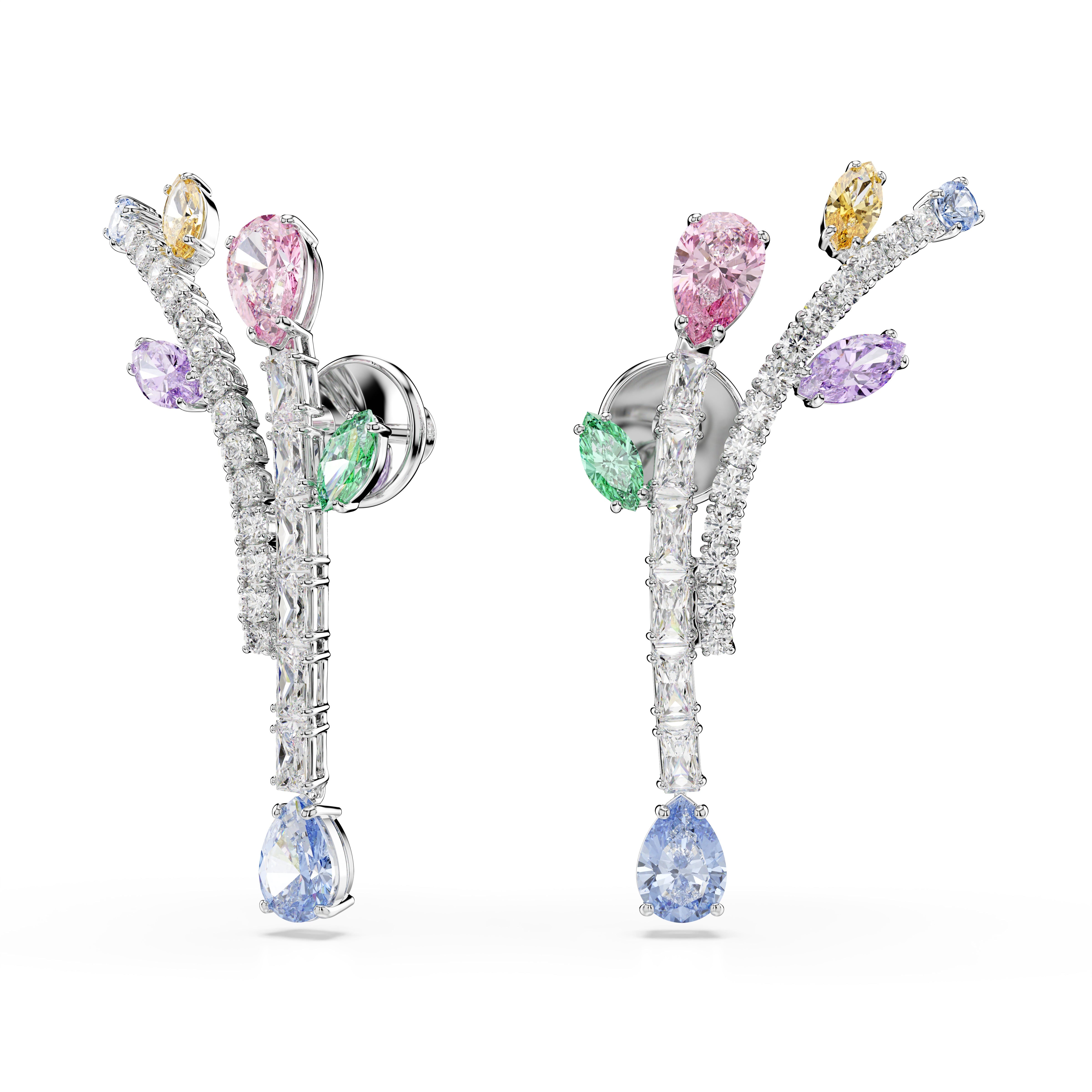 Swarovski Ariana Grande x Swarovski Drop Earrings – Mixed cuts, Multicolored, Rhodium plated