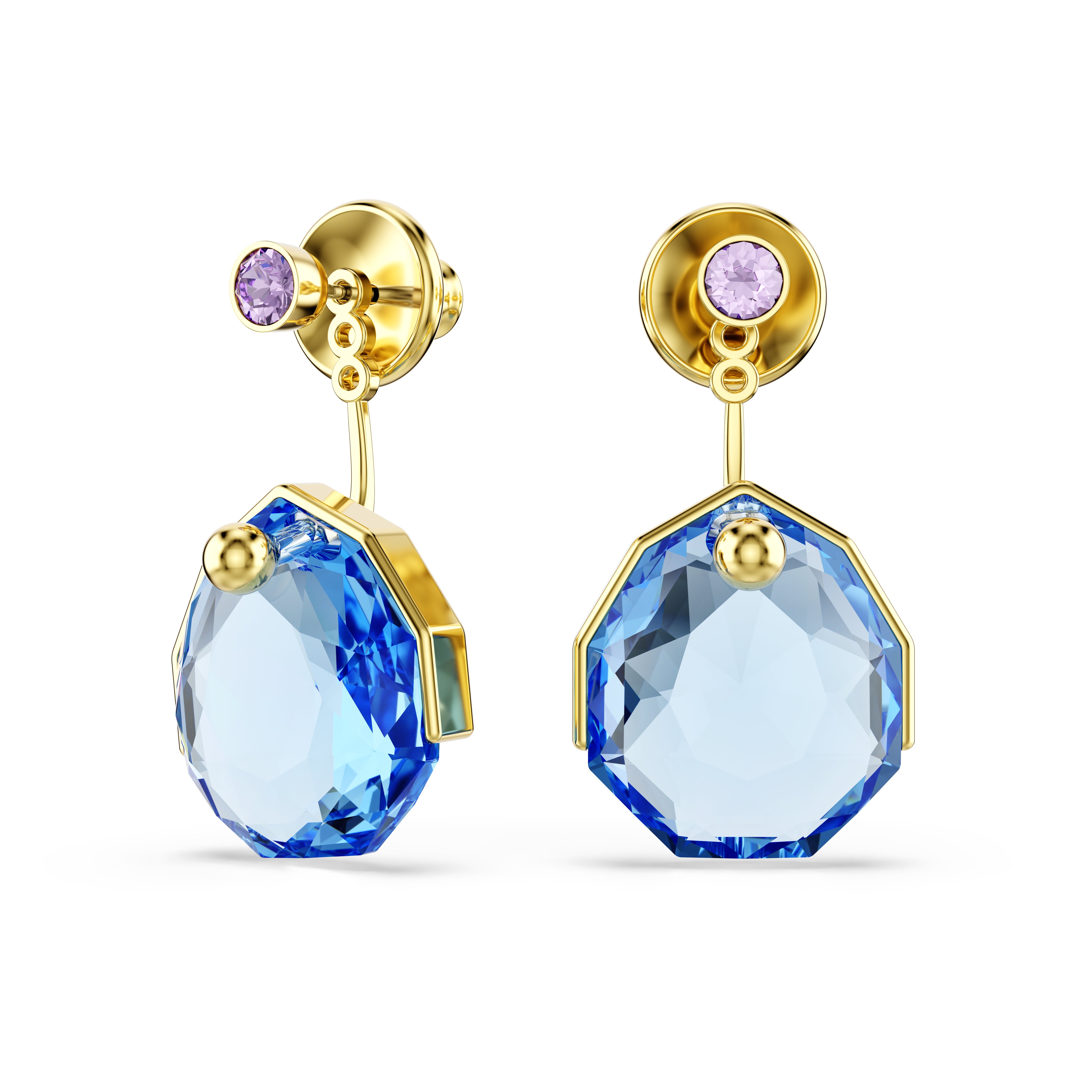Swarovski Gema Earring Jackets – Blue, Gold-tone plated