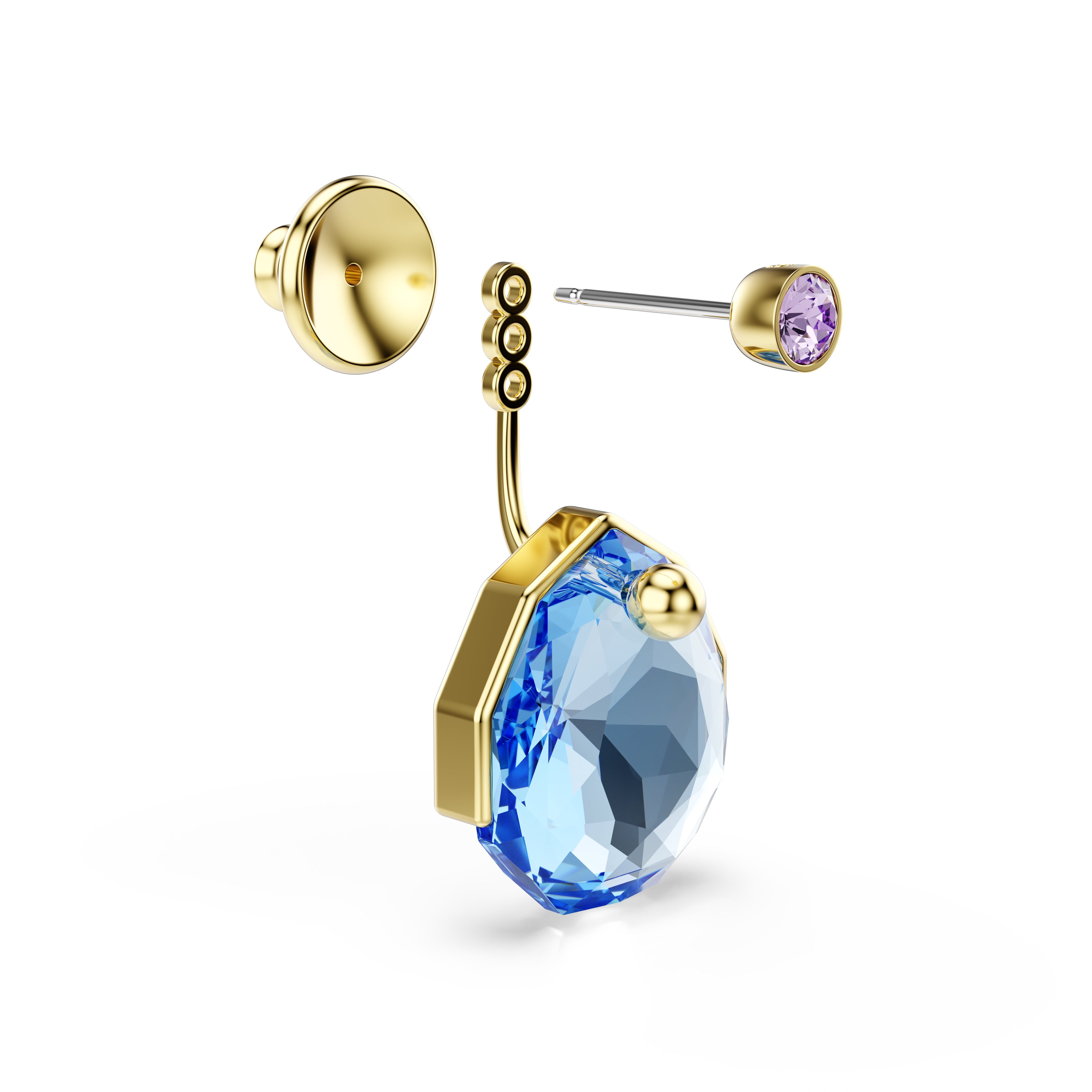 Swarovski Gema Earring Jackets – Blue, Gold-tone plated