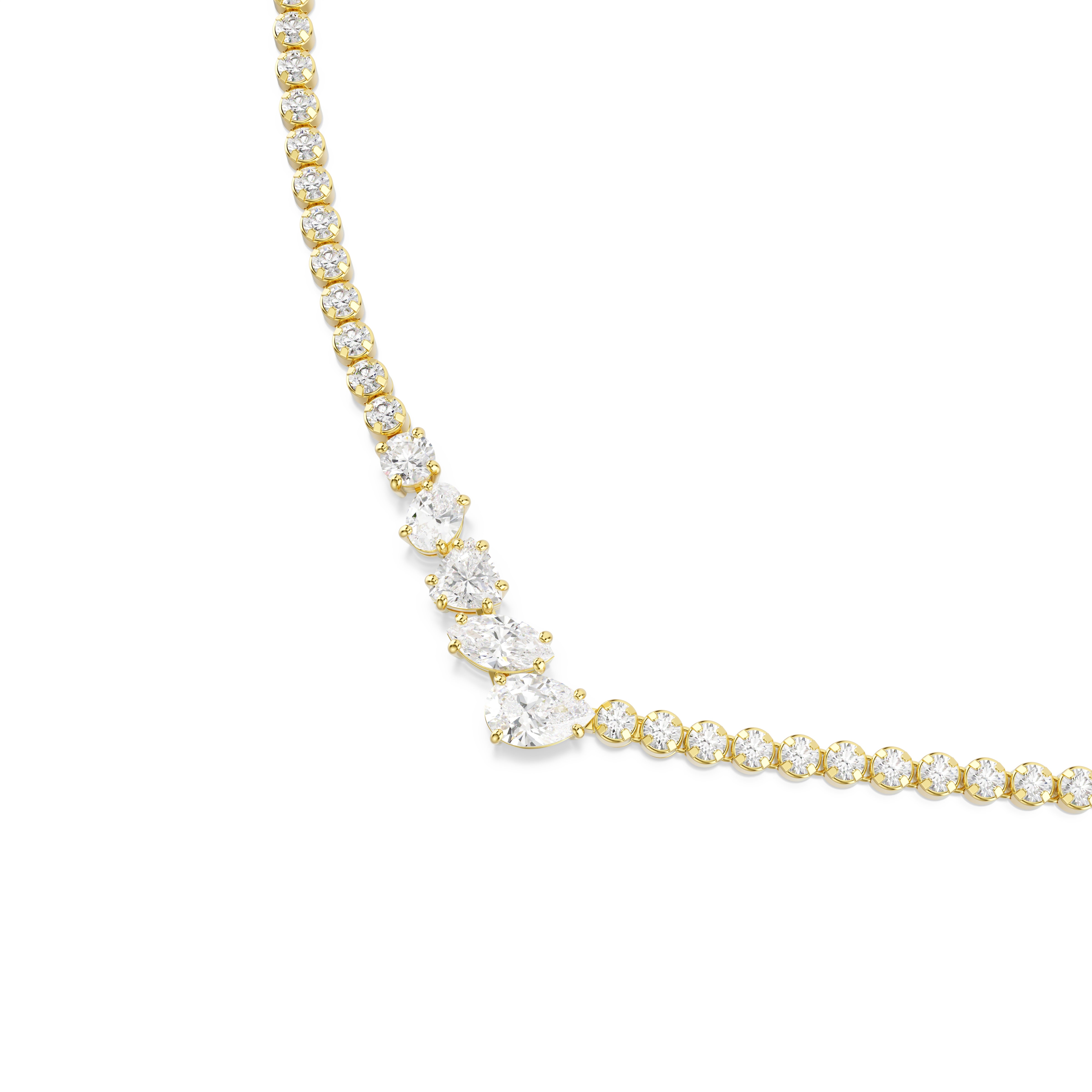 Swarovski Mesmera Necklace – Mixed cuts, White, 18K gold finish