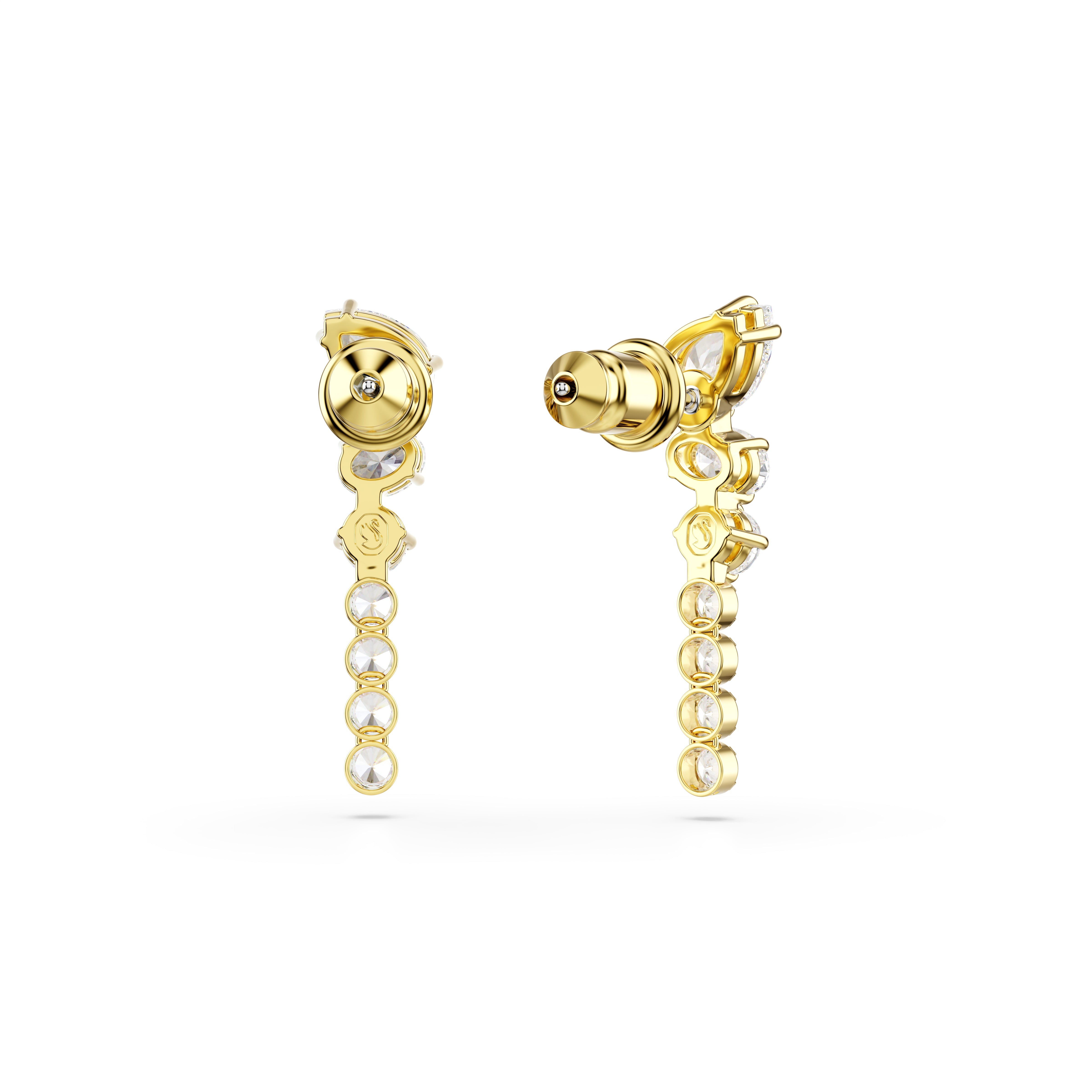 Swarovski Mesmera Drop Earrings – Mixed cuts, White, 18K gold finish