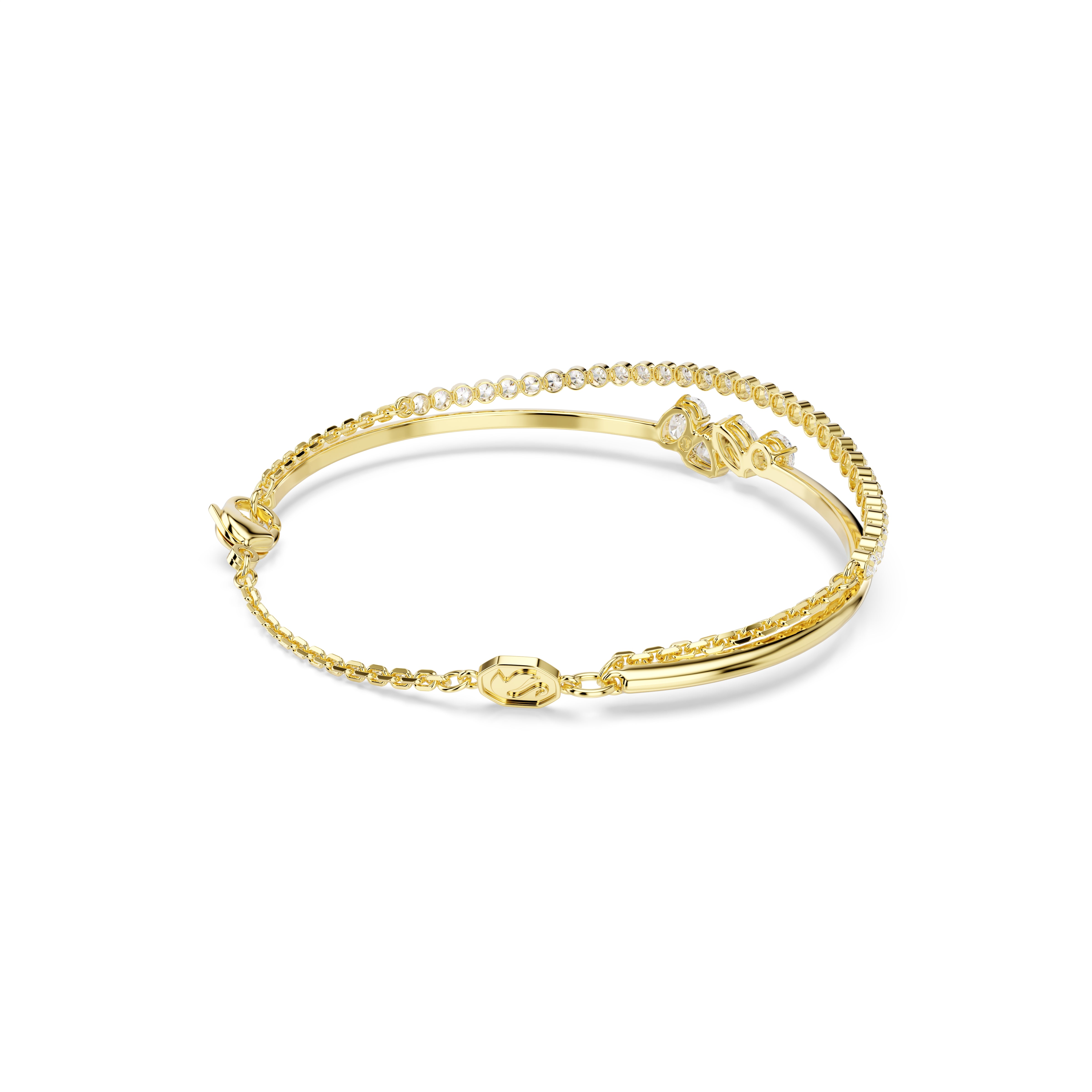 Swarovski Mesmera Bracelet – Mixed cuts, White, 18K gold finish